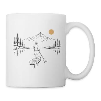 Pagaie debout sur le lac - Mug blanc - blanc - Droite