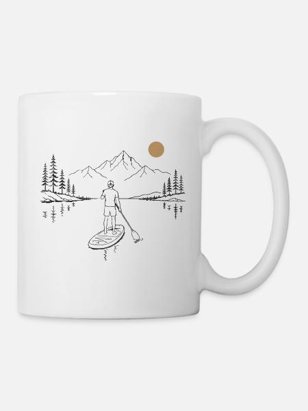 Stand-up paddle on the lake - Mug - white