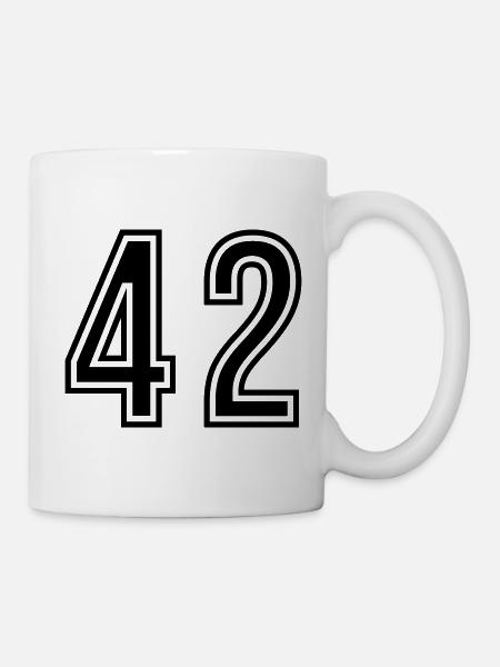 42 Zahl symbol - Tasse - Weiß
