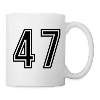 47 Zahl symbol - Tasse - Weiß - Rechts