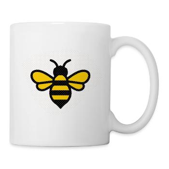 HerzBiene Halftone Design - Tasse - Weiß - Rechts