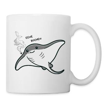 Rauchender Manta Cartoon - Tasse - Weiß - Rechts