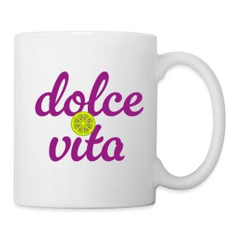 Dolce Vita Limette Quote Italien Lebensfreude Fun - Tasse - Weiß - Rechts