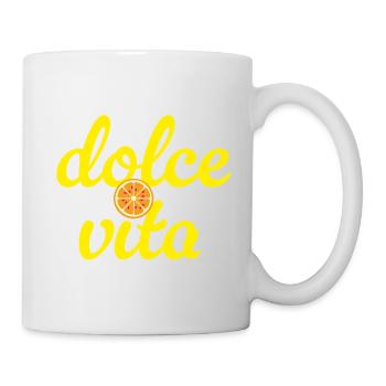 Dolce Vita Orange Sommer Fun Party Italien Zitrus - Tasse - Weiß - Rechts
