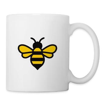 Pop-Punkt Biene im Honigstil - Tasse - Weiß - Rechts