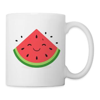 Kawaii Melon – Cute Watermelon Cartoon Graphic - Mug - white - Right