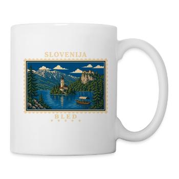 Slowenien Bled Vintage Reisemarke - Tasse - Weiß - Rechts