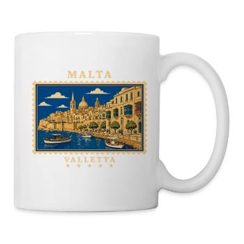 Marque de voyage vintage Malta Valletta - Mug blanc - blanc - Droite