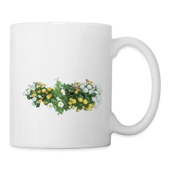 Summer Flower Arrangement. Sea of flowers in yellow white - Mug - white - Right