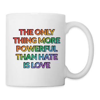 Amour puissant plutôt que haine - Mug blanc - blanc - Droite