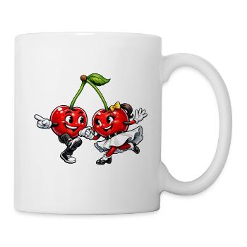 Tanzende Kirschen - Tasse - Weiß - Rechts