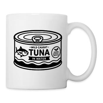 Boîte de thon rétro minimaliste - Mug blanc - blanc - Droite