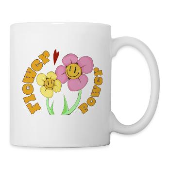 Flower Power Smile Pop Art - Tasse - Weiß - Rechts