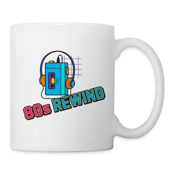 80er-Jahre-Rewind-Kassetten-Kopfhörer - Tasse - Weiß - Rechts