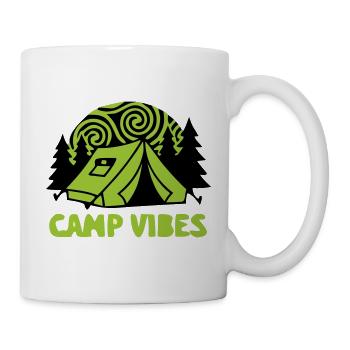 Zelt Camp Vibes Logo - Tasse - Weiß - Rechts