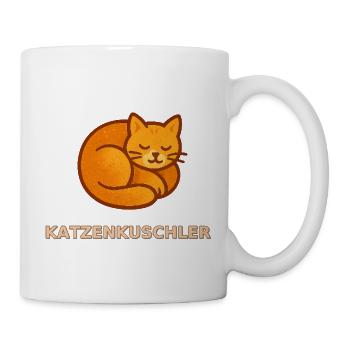 Katzenkuschler - Kuschelkatze Motiv - Tasse - Weiß - Rechts