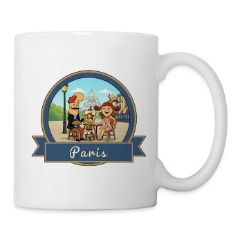 Kek & Ina in Paris - Tasse - Weiß - Rechts