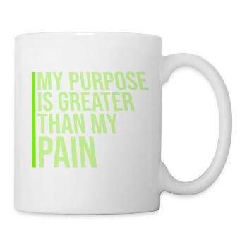 Mon but est plus grand que ma douleur, ce qui signifie le logo des guillemets - Mug blanc - blanc - Droite