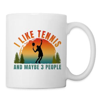 J’AIME LE TENNIS ET PEUT-ÊTRE TROIS PERSONNES - Mug blanc - blanc - Droite