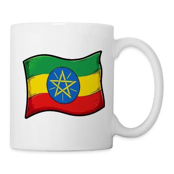 Ethiopian flag with star - Mug - white - Right