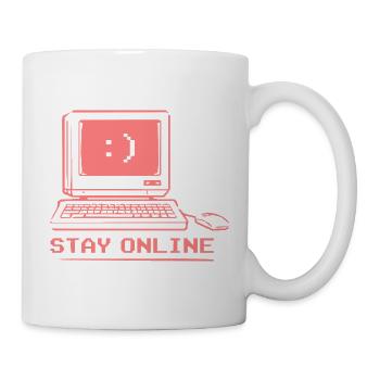Stay Online Retro Computer - Mug - white - Right
