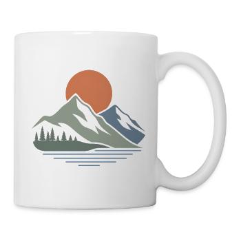Minimalist Mountain Landscape – Modern Design - Mug - white - Right