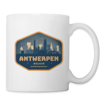 Antwerpen Belgie Vintage Badge - Tasse - Weiß - Rechts