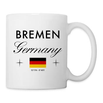 Bremen Deutschland Koordinaten Reise Souvenir - Tasse - Weiß - Rechts