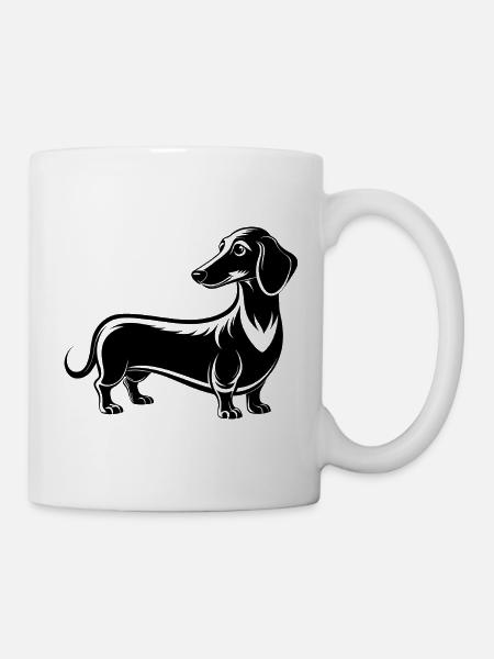 Extra Long Daschund - Tasse - Weiß