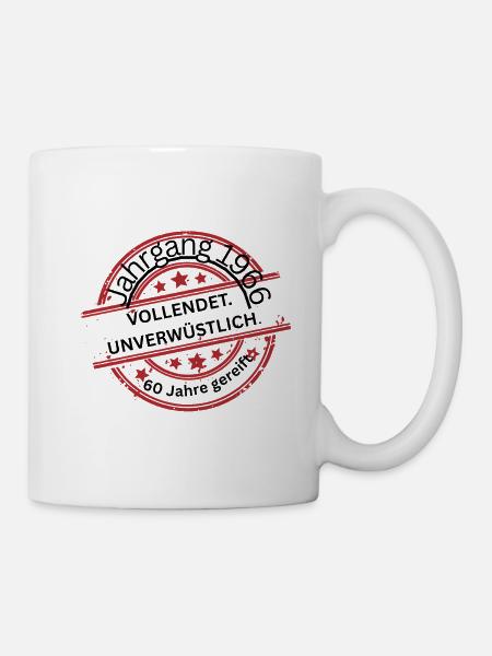 Jahrgang 1966, 60 Jahre alt, Geburtstag - Tasse - Weiß