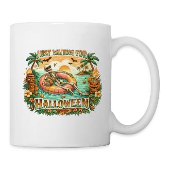 Waiting for Halloween Skeleton Hallloween Anticipation - Mug - white - Right