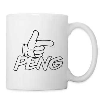 Dessin animé au doigt index de PENG - Mug blanc - blanc - Droite