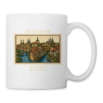 Deutschland Bamberg Vintage Reisemarke - Tasse - Weiß - Rechts