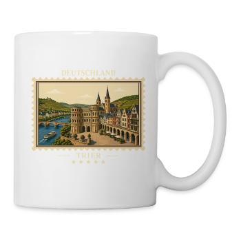 Deutschland Trier Vintage Reisemarke - Tasse - Weiß - Rechts