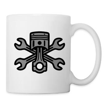 Logo de clé à vis à piston - Mug blanc - blanc - Droite