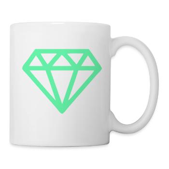 Neon-Diamant Geometrie - Tasse - Weiß - Rechts