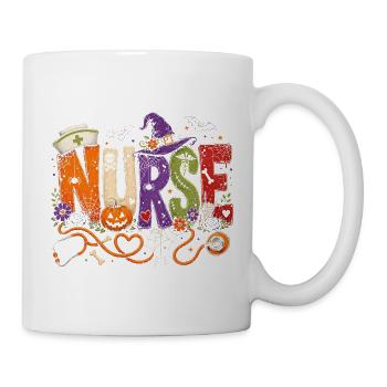 Krankenschwester Krankenpfleger Halloween - Tasse - Weiß - Rechts