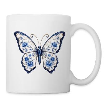 Blue Blossom Butterfly Motif - Mug - white - Right
