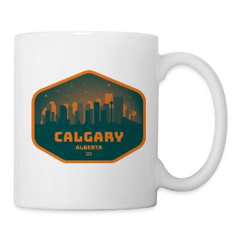 Calgary Skyline Nacht - Tasse - Weiß - Rechts