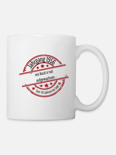 Baujahr 1956 Rock n Roll 70. Geburtstag - Tasse - Weiß