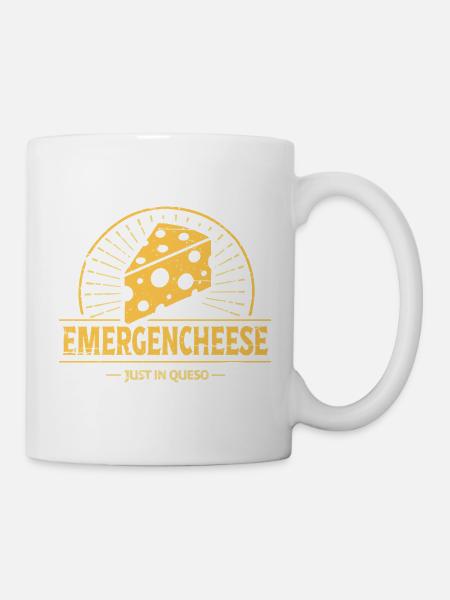 EmergenCheese Sunburst-Käse-Design - Tasse - Weiß