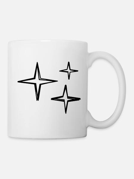 Funkeln handgezeichnet - Tasse - Weiß