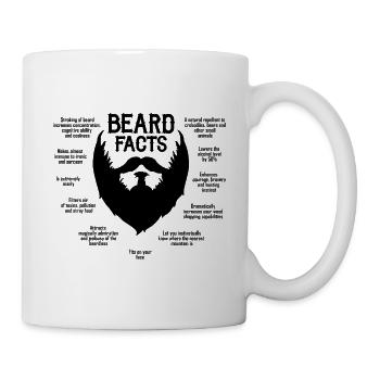 Bartfakten (schwarz) - Tasse - Weiß - Rechts