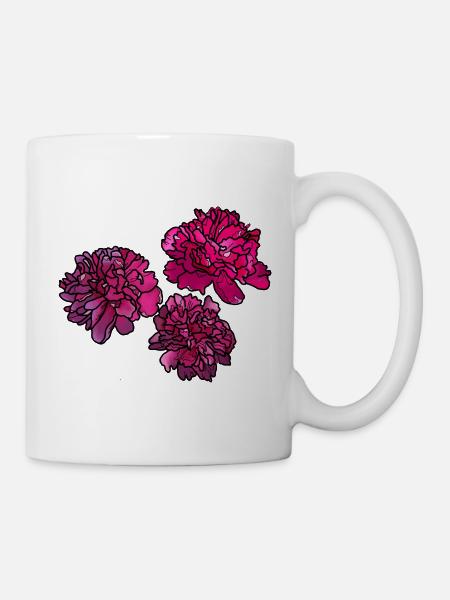 Pfingstrosen - Tasse - Weiß