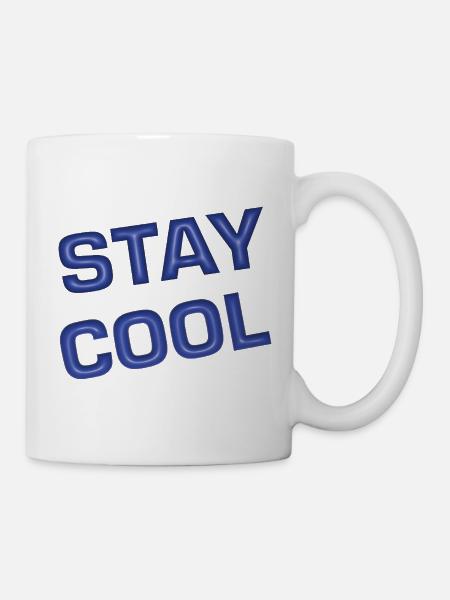Bleib cool 3D-Retro-Text - Tasse - Weiß