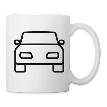 Frontansichts-Symbol des Autos - Tasse - Weiß - Rechts