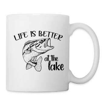 Das Leben ist besser am Lake, Sommerstrand-Atmosphäre - Tasse - Weiß - Rechts