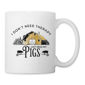 Rustikale Scheunenhof-Schweinefarm - Tasse - Weiß - Rechts