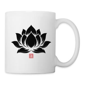 Lotus Flower Japanese Minimal Art - Tasse - Weiß - Rechts