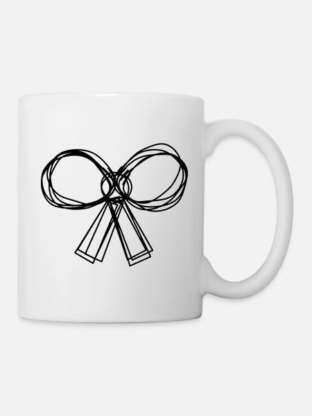Schleife handgezeichnet - Tasse - Weiß